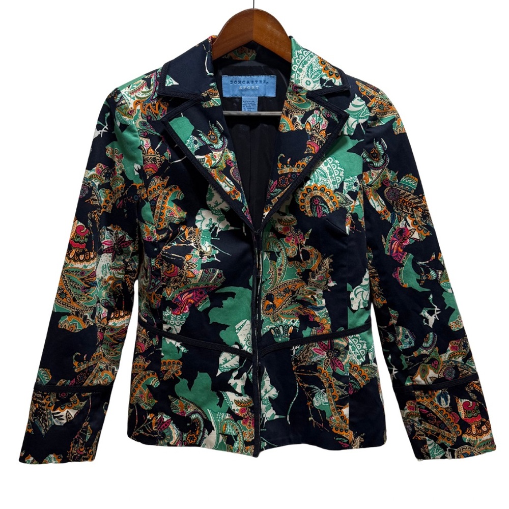 Doncaster Sport Blazer‎ Jacket Multicolor Paisley Print Career Casual